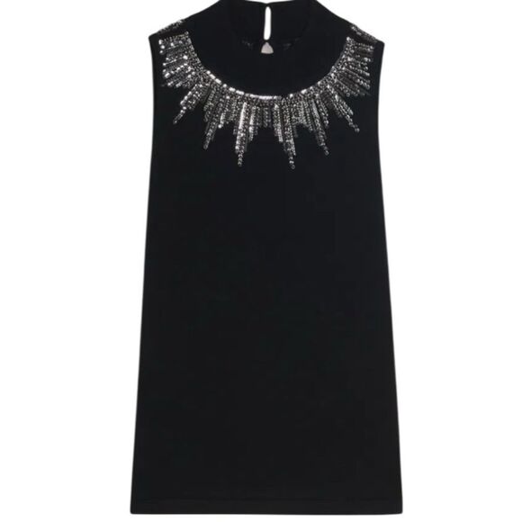 Ted Baker London Black Larinaa Embellished Knit Vest Sleeveless Sweater Large - Picture 3 of 16